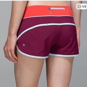 Lululemon athletic speed short 2.5 Running Shorts Sz 6 plum